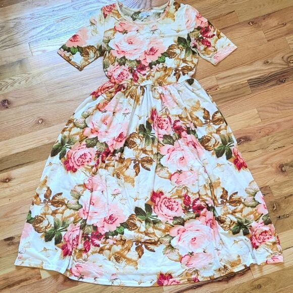 Empire Waist Floral SweetSalt Simple Midi Dress Small - Picture 7 of 7
